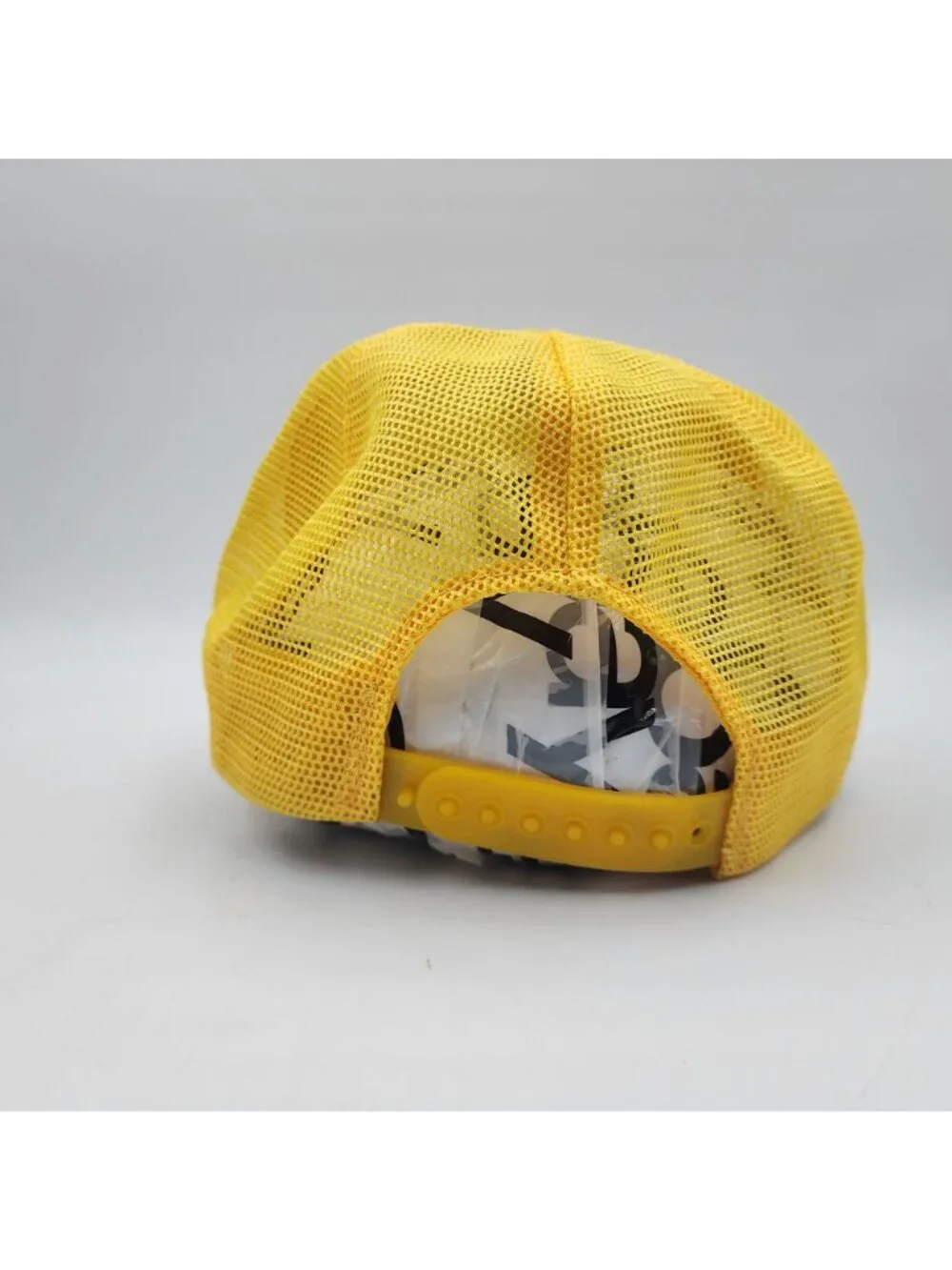 Vintage RAMS Mesh Snapback Trucker Hat Yellow White 70s 80s Size M/L